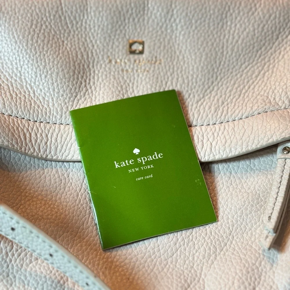 kate spade Cream Pebbled Leather Shoulder Crossbody Bag with Front Pocket
